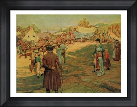 Framed Carrying Powder to Perry at Lake Erie, 1911 Print