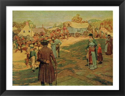 Framed Carrying Powder to Perry at Lake Erie, 1911 Print