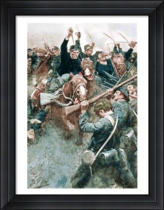 Framed Jackson&#39;s Brigade Standing Like a Stone Wall before the Federal Onslaught at Bull Run Print