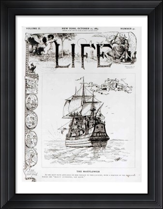 Framed Mayflower, front cover from &#39;Life&#39; magazine, 11th October, 1883 Print
