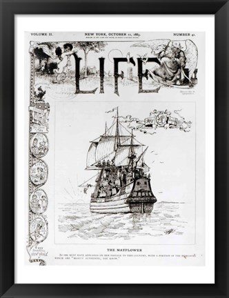 Framed Mayflower, front cover from &#39;Life&#39; magazine, 11th October, 1883 Print