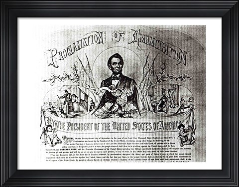 Framed Proclamation of Emancipation by Abraham Lincoln, 22nd September 1862 Print