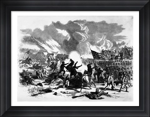 Framed Great Battle at Wilson&#39;s Creek Print