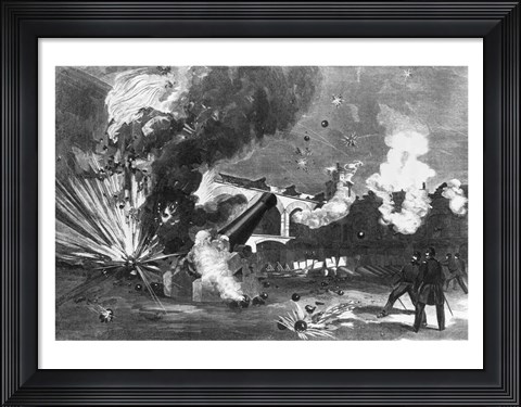 Framed Interior of Fort Sumter During the Bombardment, 12th April 1861 Print