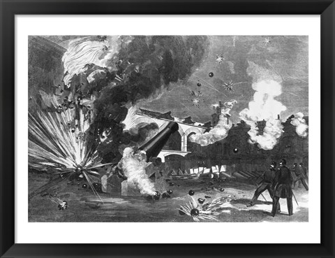 Framed Interior of Fort Sumter During the Bombardment, 12th April 1861 Print