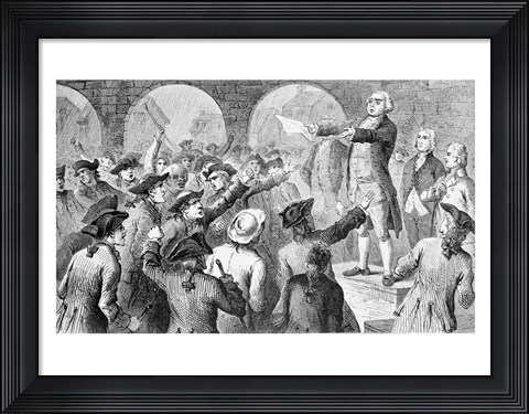 Framed John Lamb speaking at the Sons of Liberty Meeting at New York City Hall Concerning the Landing of British Tea in New York Print
