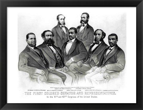 Framed First Colored Senator and Representatives Print