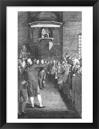 Framed Town Meeting, c.1770 Print