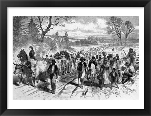 Framed Effects of the Proclamation: Freed Negroes Coming into Our Lines at Newbern, North Carolina Print