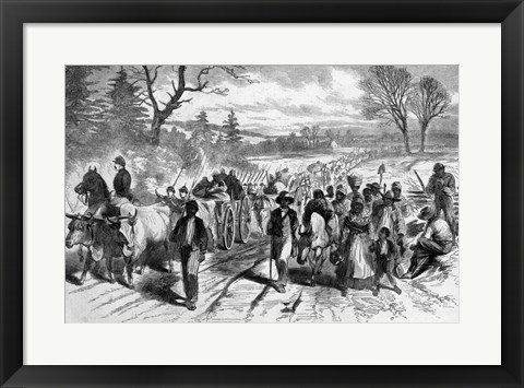 Framed Effects of the Proclamation: Freed Negroes Coming into Our Lines at Newbern, North Carolina Print