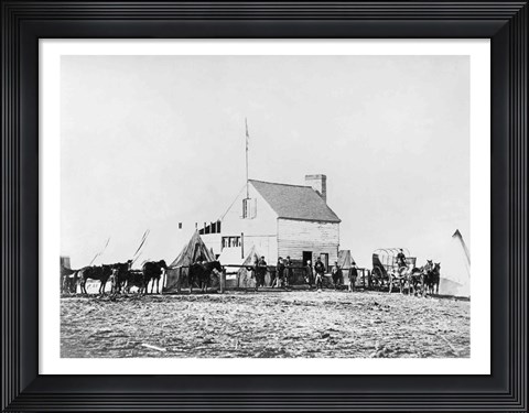 Framed Headquarters of Sanitary Commission, Brandy Station, Virginia, 1863 Print