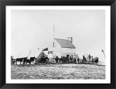 Framed Headquarters of Sanitary Commission, Brandy Station, Virginia, 1863 Print