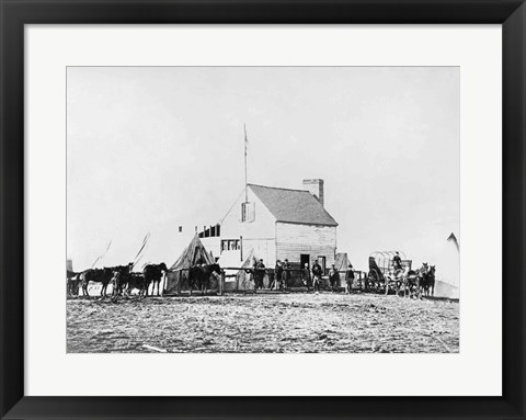 Framed Headquarters of Sanitary Commission, Brandy Station, Virginia, 1863 Print