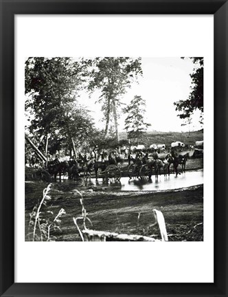 Framed Federal battery fording a tributary of the river Rappahannock on battle day Print