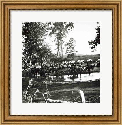 Framed Federal battery fording a tributary of the river Rappahannock on battle day Print