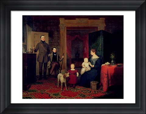 Framed Portrait of the Van Cortland Family, c.1830 Print