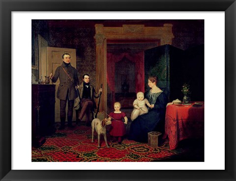 Framed Portrait of the Van Cortland Family, c.1830 Print