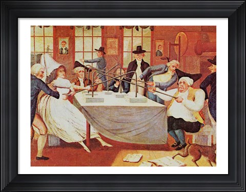 Framed Benjamin Franklin&#39;s Experiments With Electricity Print