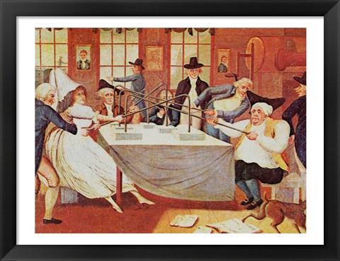 Framed Benjamin Franklin&#39;s Experiments With Electricity Print