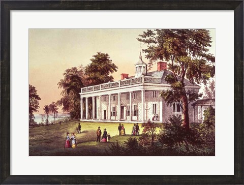 Framed Washington&#39;s Home, Mount Vernon, Virginia Print