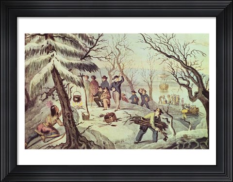 Framed Landing of the Pilgrims at Plymouth, 11th December 1620 Print