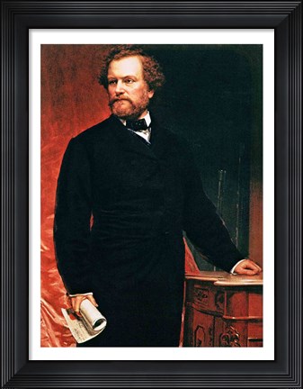 Framed Portrait of Samuel Colt, inventor of the revolver Print