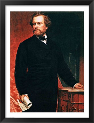 Framed Portrait of Samuel Colt, inventor of the revolver Print