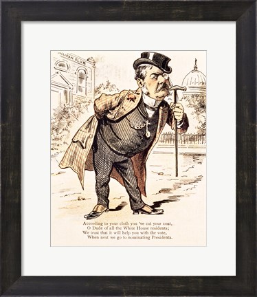 Framed Caricature of Chester Alan Arthur, c.1883 Print