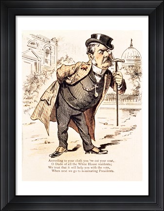 Framed Caricature of Chester Alan Arthur, c.1883 Print