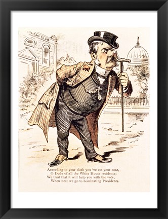 Framed Caricature of Chester Alan Arthur, c.1883 Print