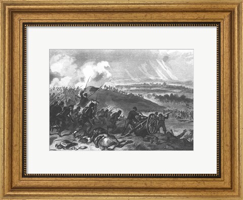 Framed Battle of Gettysburg - Final Charge of the Union Forces at Cemetery Hill, 1863 Print