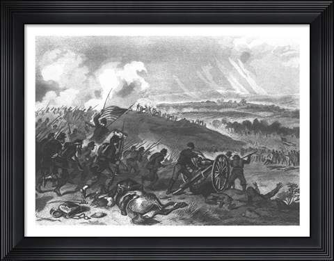 Framed Battle of Gettysburg - Final Charge of the Union Forces at Cemetery Hill, 1863 Print