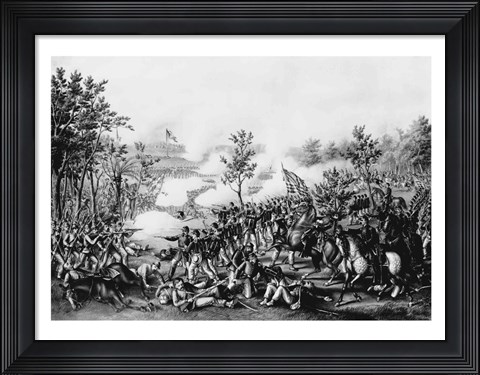 Framed Death of General James B. Mcpherson at The Battle of Atlanta Print