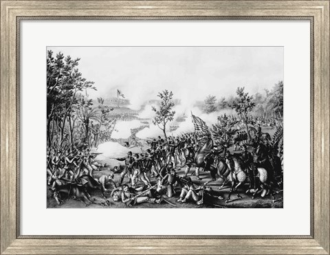 Framed Death of General James B. Mcpherson at The Battle of Atlanta Print