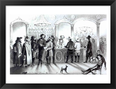 Framed Bar of a Gambling Saloon Print