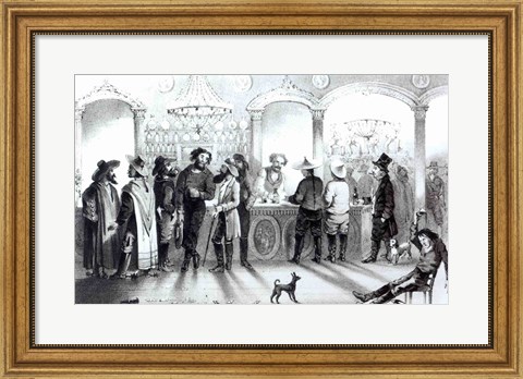 Framed Bar of a Gambling Saloon Print