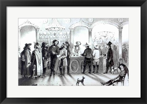 Framed Bar of a Gambling Saloon Print