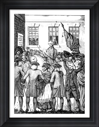 Framed Manner in which the American Colonists Declared Themselves Independent of the King, 1776 Print
