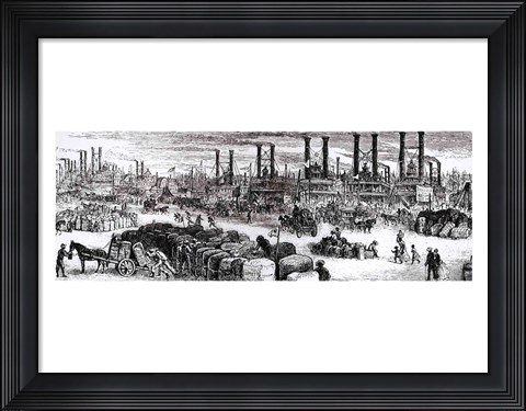 Framed Levee, New Orleans Print