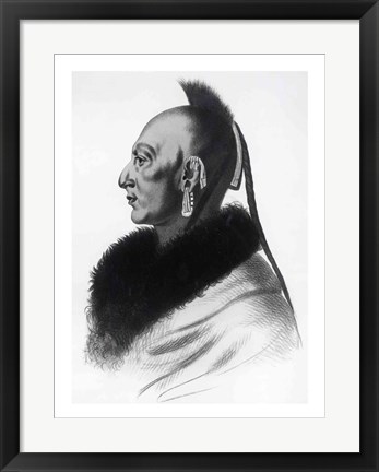 Framed Le Soldat du Chene, an Osage Chief Print