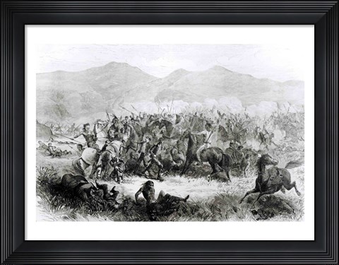 Framed Indian Battle and Massacre near Fort Philip Kearney Print