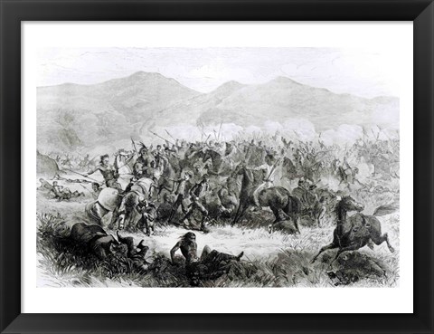 Framed Indian Battle and Massacre near Fort Philip Kearney Print