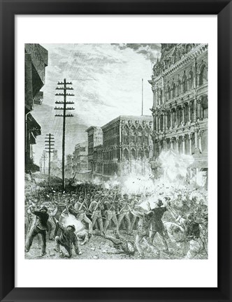 Framed Great Strike: The Sixth Maryland Regiment Fighting Its Way Through Baltimore Print