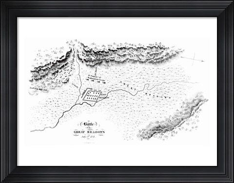 Framed Battle of the Great Meadows, July 3rd 1754 Print