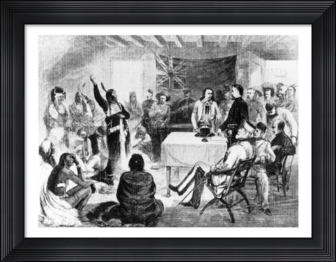 Framed Sitting Bull Council, 1877 Print