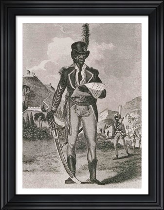 Framed Portrait of Francois Dominique Toussaint-Louverture Print