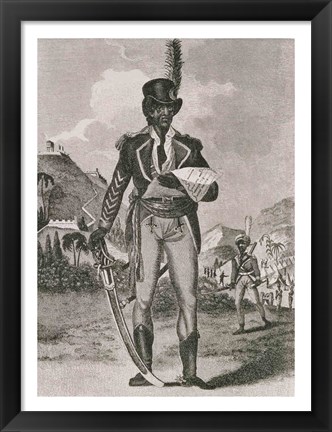 Framed Portrait of Francois Dominique Toussaint-Louverture Print