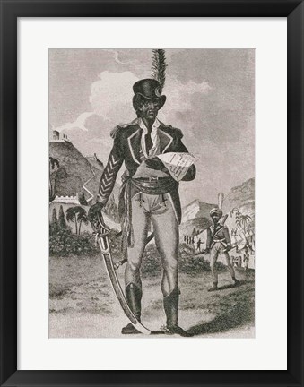 Framed Portrait of Francois Dominique Toussaint-Louverture Print