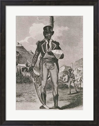 Framed Portrait of Francois Dominique Toussaint-Louverture Print