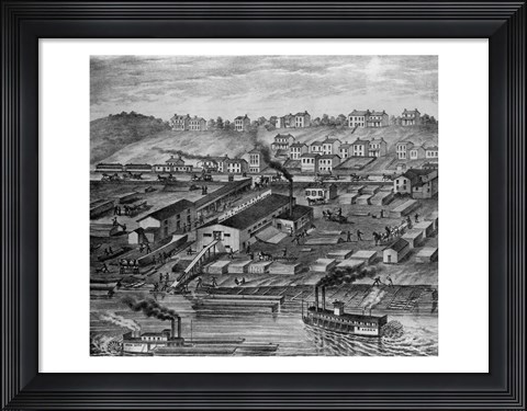 Framed Soho Saw and Planing Mills and Barge Yards Print